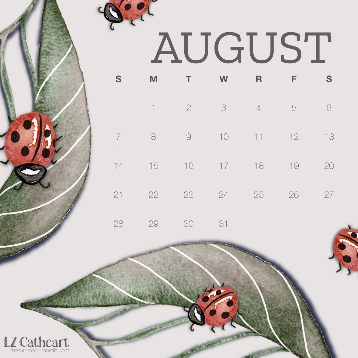REE August Calendar Download: Desktop and Smartphone Backgrounds