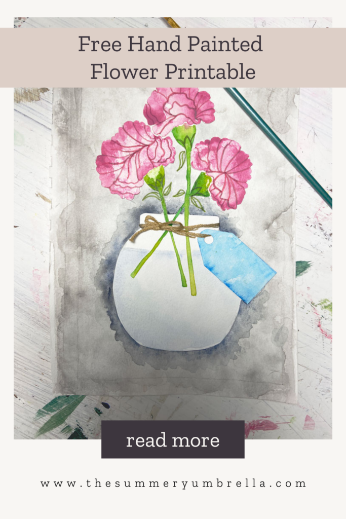 Transform your home decor with our free #HandPaintedFlowerPrintable. Download and print this beautiful botanical art to add a touch of nature to any room in your home. Perfect for crafting and DIY projects. Get your #FreePrintable today!" #DIYdecor #BotanicalArt #HomeDecor #Crafting