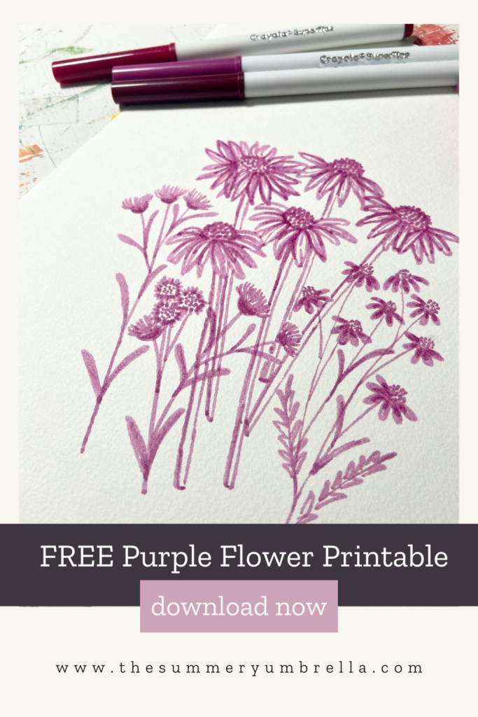 Add a pop of color to your home decor with this beautiful and free purple flower printable. Download and print it out to create a stunning piece of wall art or to use as a decoration in your living space. With its vibrant hues and intricate design, this printable is sure to add a touch of elegance to any room. #homedecor #printableart #freedownload #purpleflowers #DIYdecor