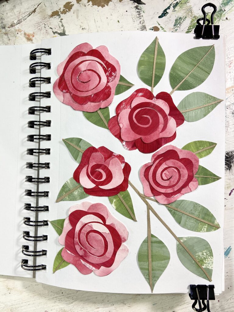 visual journal examples paper art roses