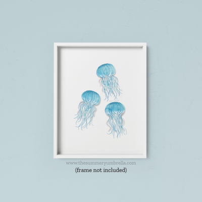 blue jellyfish art print