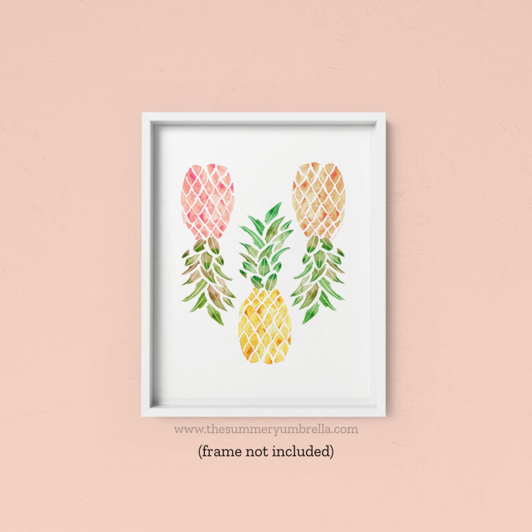 Colorful Pineapples Art Print