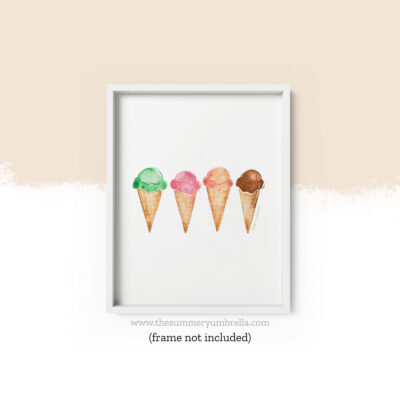 ice cream cones art print