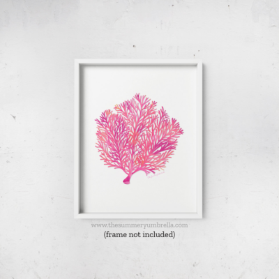pink coral art print
