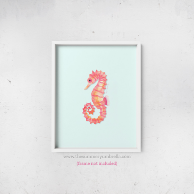 seahorse framed art print