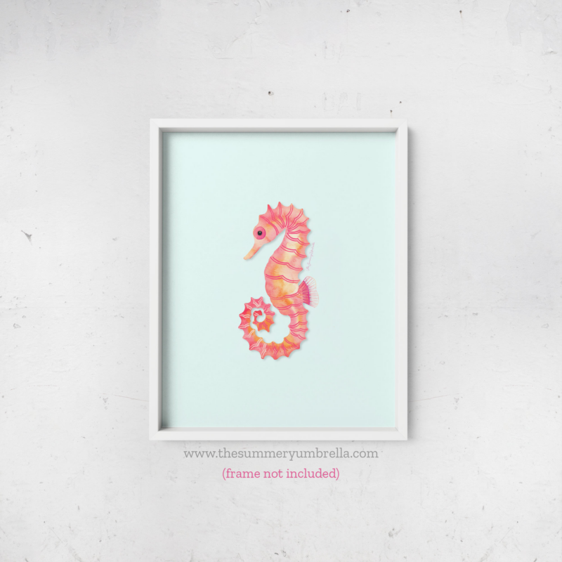seahorse framed art print