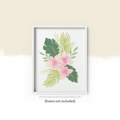 tropical flower bouquet art print
