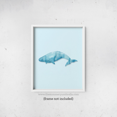 blue whale art print