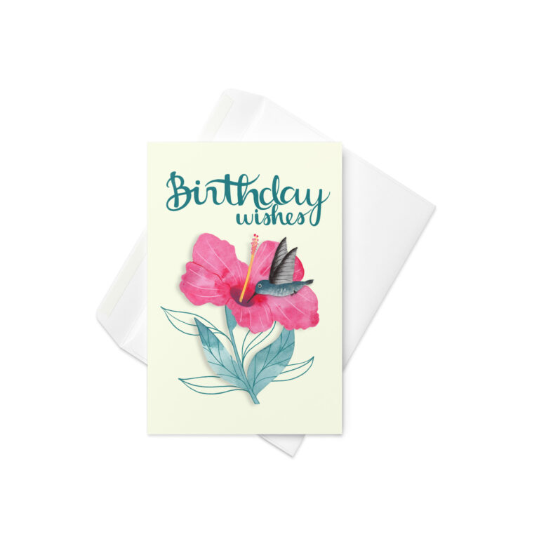 Hummingbird Birthday Wishes Greeting Card