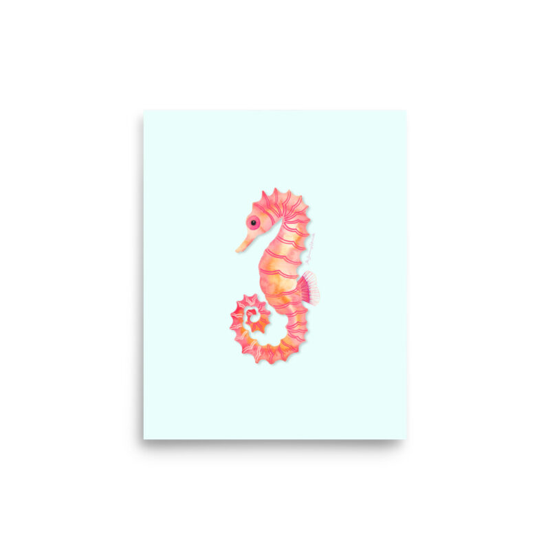 seahorse art print