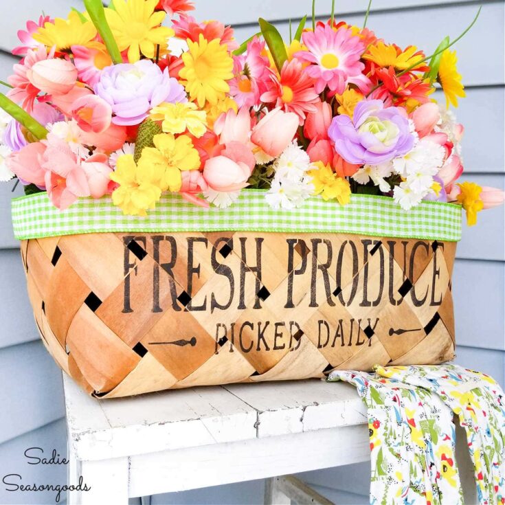 diy spring basket door decor