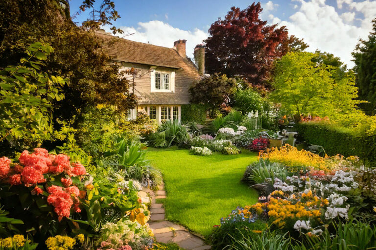 cottage garden in summer